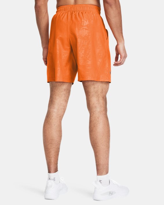 Shorts UA Woven Emboss da uomo, Orange, pdpMainDesktop image number 1